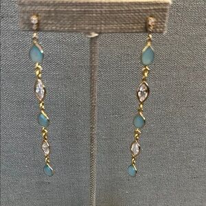 Elegant Gold Vermeil and Turquoise Drop Earrings